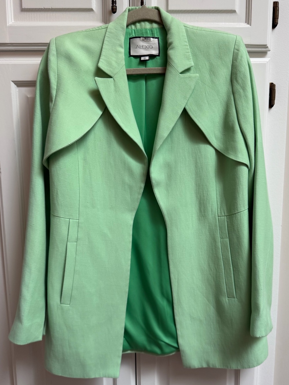 Alexis Linen Cotton Blazer Mint Green Size Small